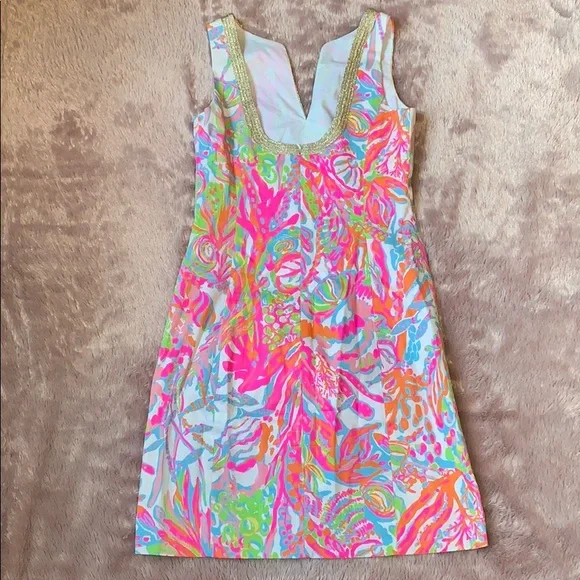 Lily Pulitzer Shift Dress with Gold Detail - Picture 2 of 4